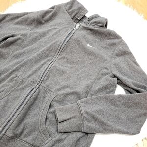 💖 Nike Grey Zip Up Team Nike Hoodie Sweatshirt Gym Athletic Sport Jacket Run